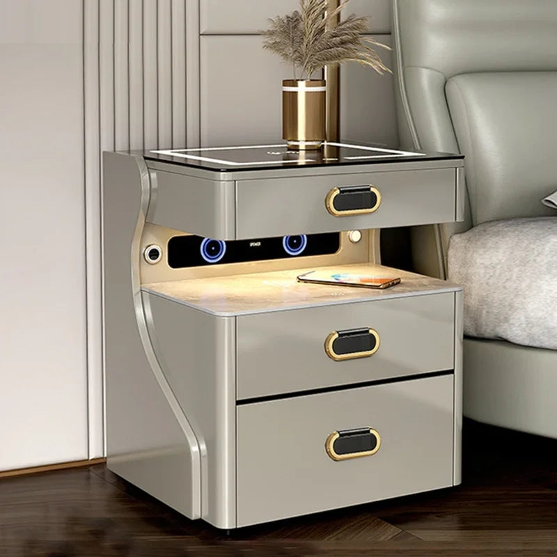 Smart Bedside Table With Finger Print Safe