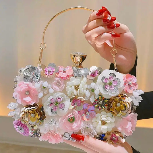 Floral Clutch 3D Hand Bag